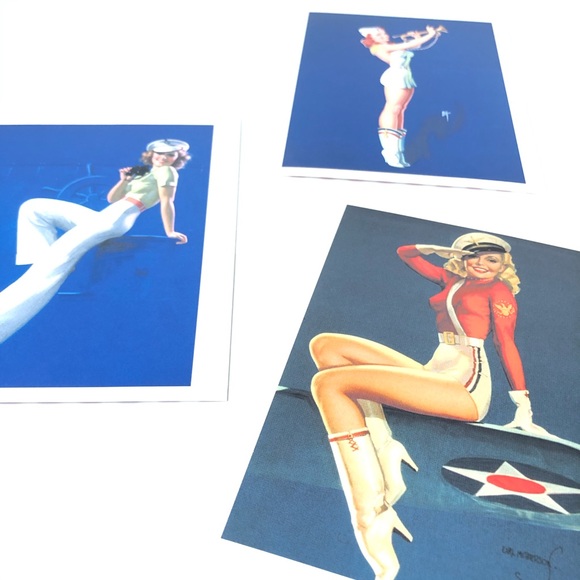 Pin Up Girl Postcards Set of 3 WWII